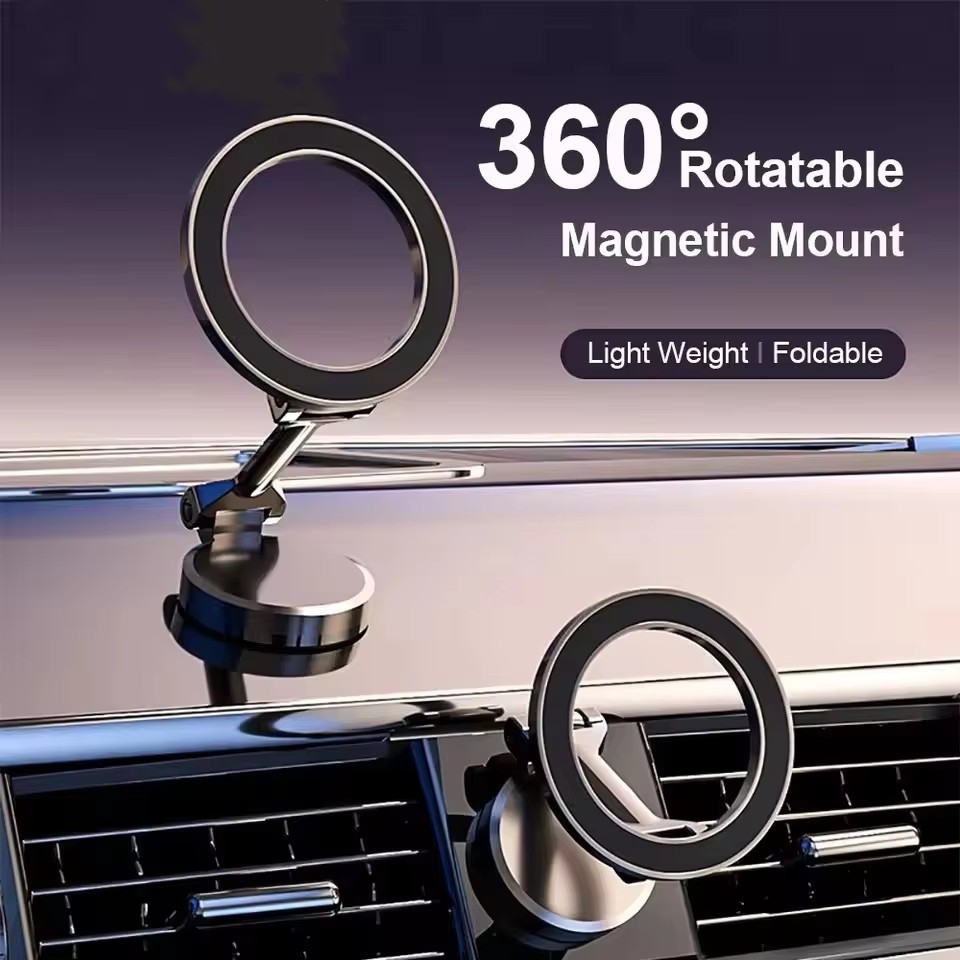 Phone Stands - ที่วางโทรศัพท์มือถือในรถยนต์แบบแม่เหล็กพับได้สำหรับ MagSafe 360 ° ขาตั้งแม่เหล็กปรับระดับได้สำหรับติดตั้งในรถยนต์สำหรับ iPhone