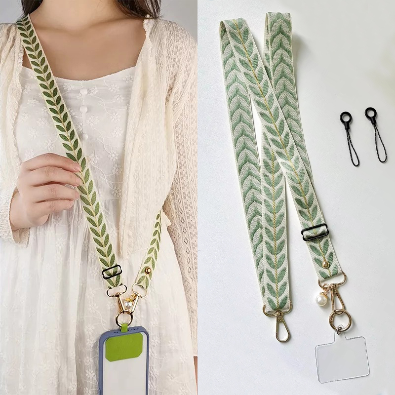 Crossbody Lanyard Neck Strap Case - สายคล้องคอโทรศัพท์มือถือ สายคล้องไหล่พร้อมหัวเข็มขัดโลหะ พวงกุญแจพลาสติก เชือกสำหรับใส่บัตร ป้องกันการสูญหาย สายคล้องยาวแบบครอสบอดี้