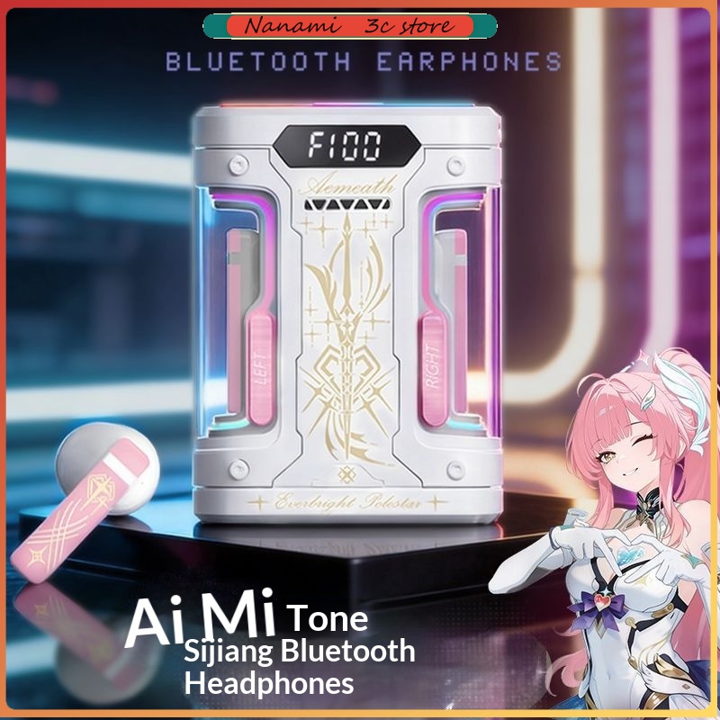 Earphones - อะนิเมะเอลิเซีย TWS หูฟังบลูทูธแบบกึ่งอินเอียร์บลูทูธ 6.0 หูฟังไร้สายสำหรับเกมฮอนไค อิมแพ็คแฟนของขวัญ