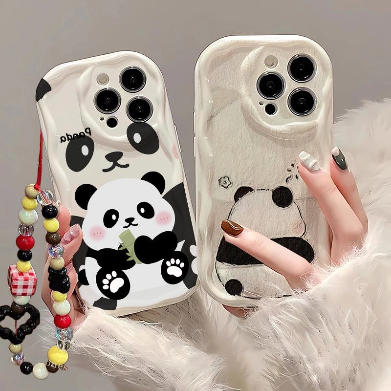 เคสสายคล้องมือลายแพนด้าน่ารัก  - Cute Cartoon Wrist Strap Silicone Case บทวิจารณ์และราคา