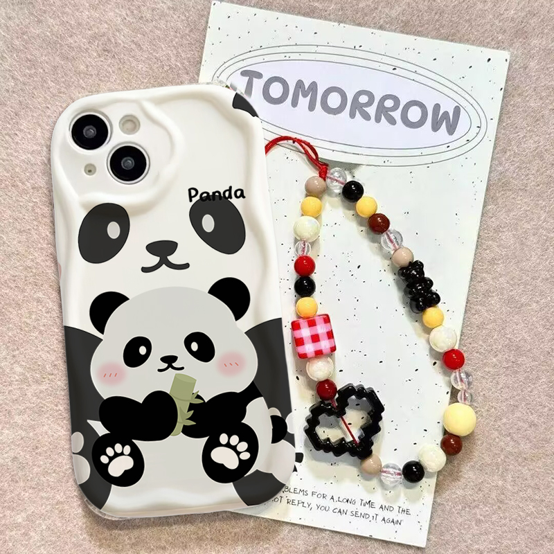 เคสสายคล้องมือลายแพนด้าน่ารัก  - Cute Cartoon Wrist Strap Silicone Case บทวิจารณ์และราคา