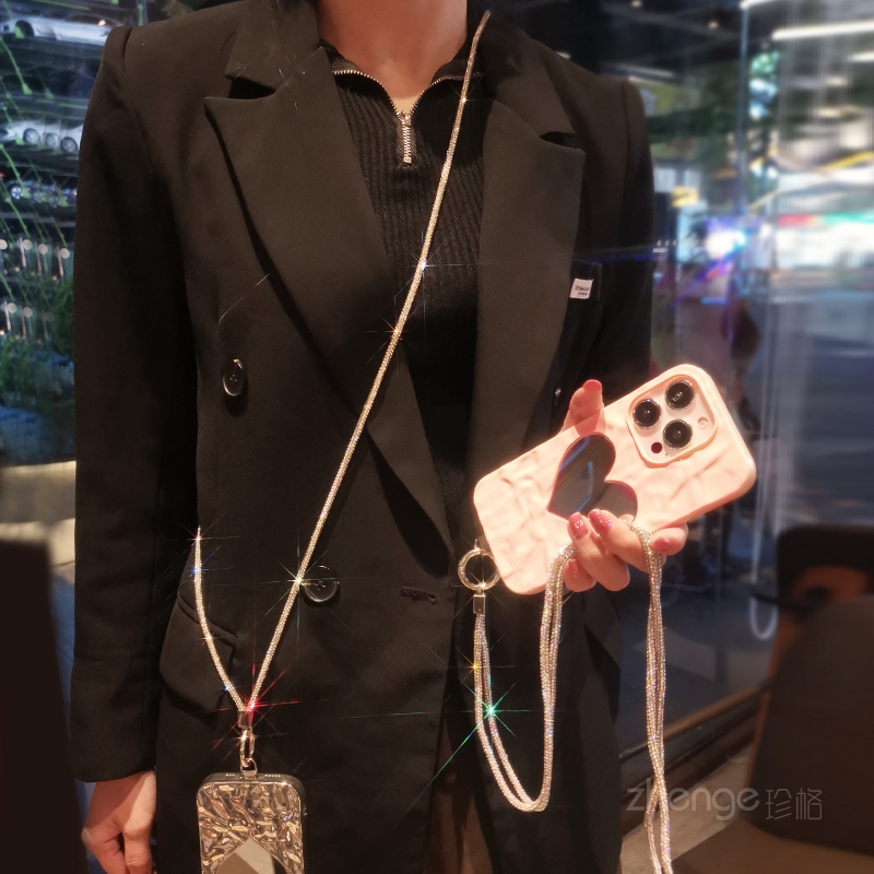 C rossbodyเพชรเต็มโซ่หญิงเชือก - Crossbody Lanyard Neck Strap Case บทวิจารณ์และราคา