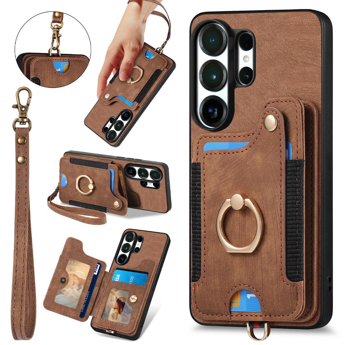เคสโทรศัพท์สำหรับ Samsung S26  - Leather Wallet Card Holder Phone Cover บทวิจารณ์และราคา