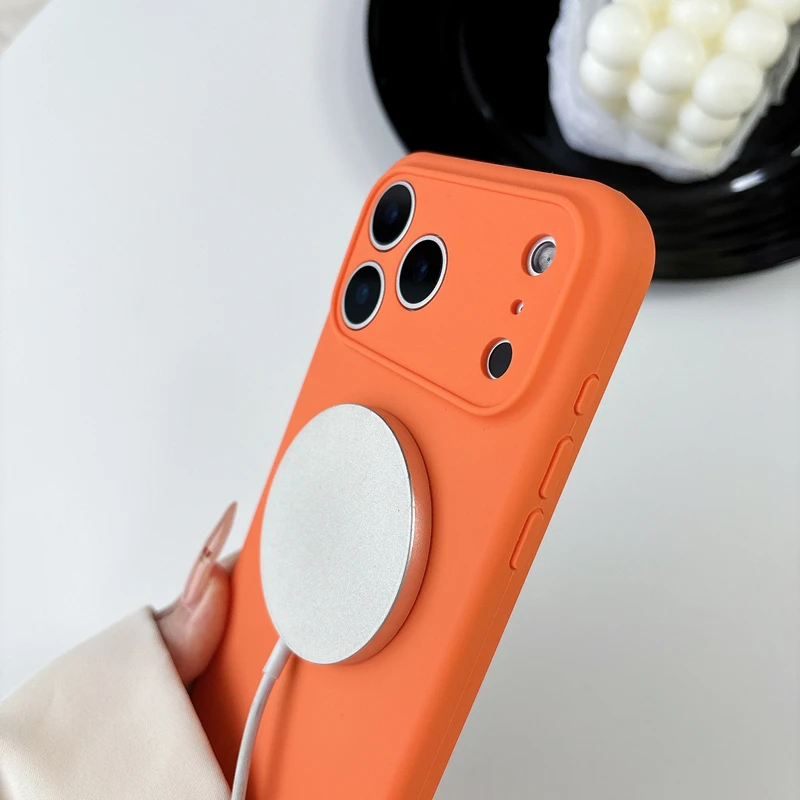 เคสโทรศัพท์ซิลิโคนเหลวสีพื้นสำ - Liquid Silicone Magnetic Phone Case บทวิจารณ์และราคา